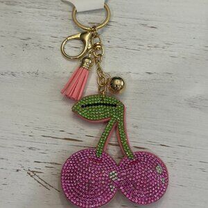 Pink Cherries Key Chain
